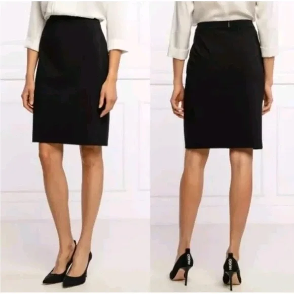 NWOT BOSS Hugo Boss Vileah Wool Pencil Skirt Black Women’s Size 4 Business - Picture 3 of 15